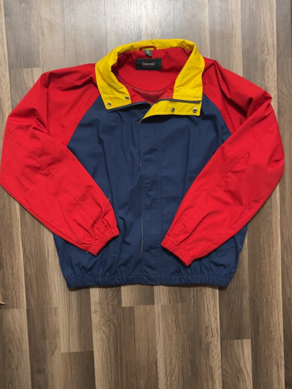 Vintage DUNBROOKE Windbreaker Jacket Coat Mens Large Blue Red Yellow